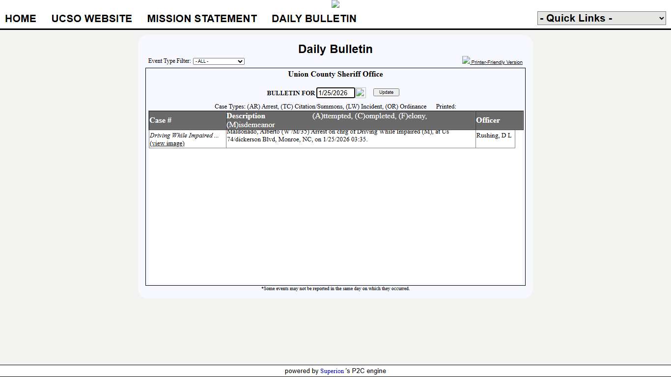 Union County Sheriff Office P2C